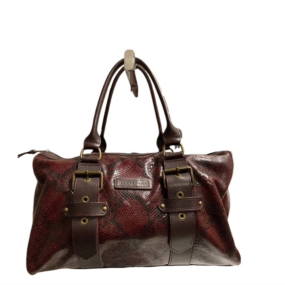 Longchamp by Kate Moss snakeskin handbag burgundy - Picture 1 of 13